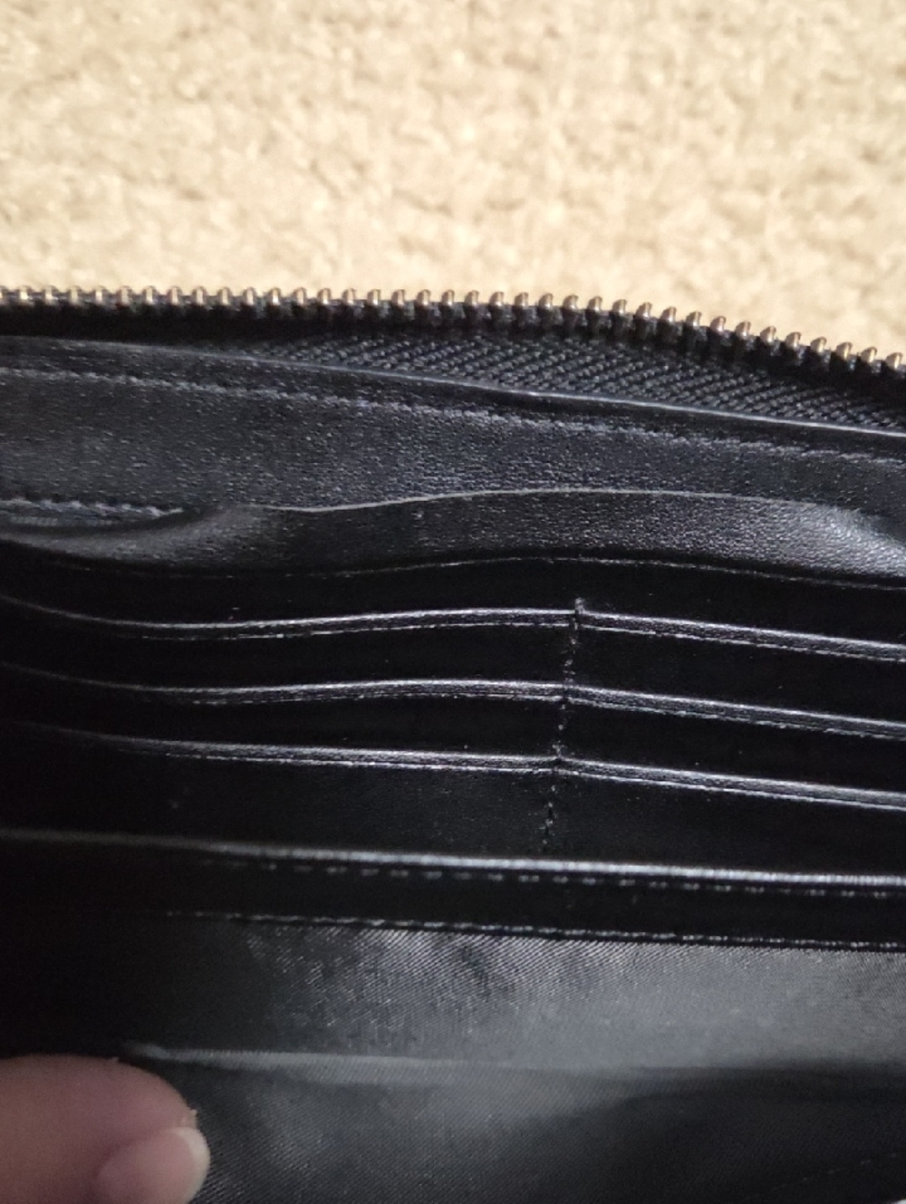 Coach Black Pebbled Leather Zip Wallet - Picture 5 of 13